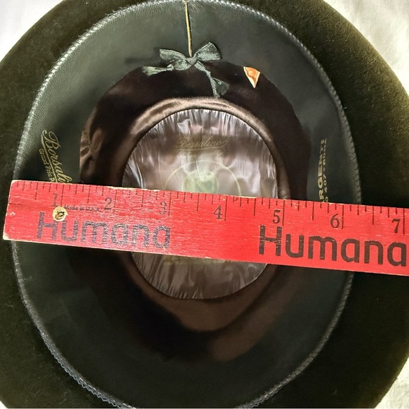 Vintage Borsalino Grand Prix Paris 1900 Green Velour Felt Traveler Derby Hat 5 - Picture 8 of 9